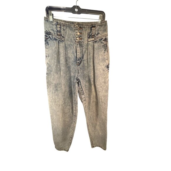 Jordache Studio Acid Wash High-Waisted Denim Jeans Size 12 Womens Vintage 100% C - Picture 1 of 6